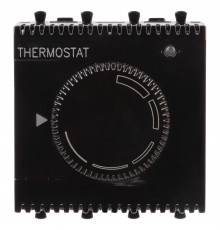 Термостат модульный для теплых полов, Avanti, Черный квадрат, 2 модуля
