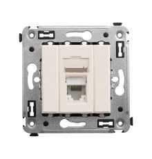 Компьютерная розетка RJ-45 в стену, категория 5e одинарная, Avanti,Ванильная дымка