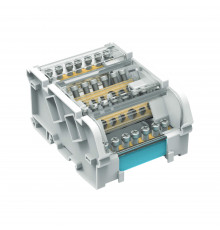 Блок распределительный на DIN рейку 4р 100А, 5х6мм 2х7,5мм.