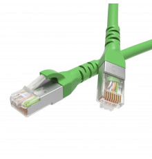 Патч-корд экранированный CAT5E F/UTP 4х2, LSZH, зелёный, 1.0м