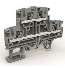 Двухуровневая клемма 4 кв.мм с заземлением в нижнем ярусе