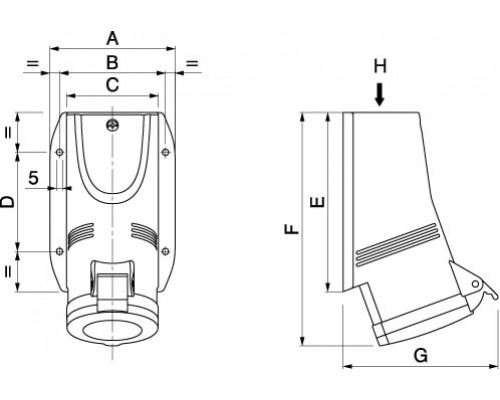 DIS5131657 | Розетка настенная IP44 16A 3P+E+N 400В