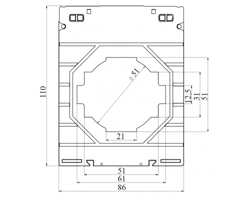 CT60-1200-0.2S-10 | Трансформатор тока CT60 1200/5А, класс точности-0.2S, мощность -10ВА