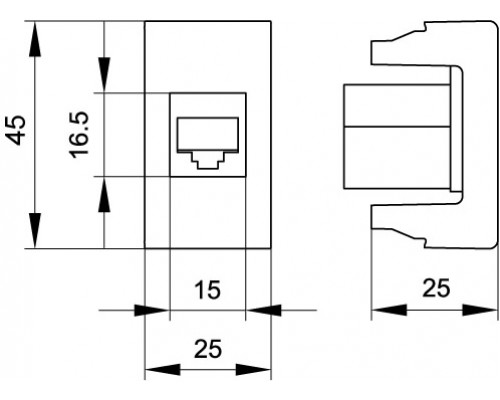 45248 | Розетка RJ-45 кат5E,экр,Viva,1 мод.,черн