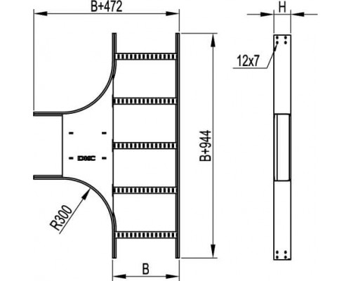 LT8304HDZ | Т-ответвитель 80х400 R-300, горячеоцинкованный