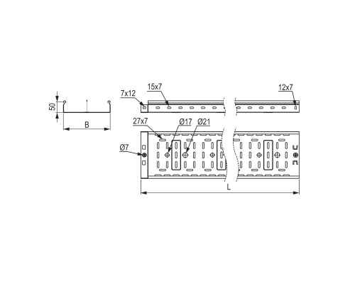 SPL3510 | Лоток перфорированный 100х50 L 3000