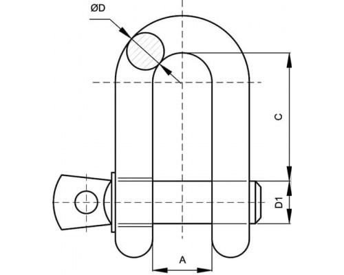 CM631005 | Скоба такелажная D5, оцинкованная сталь