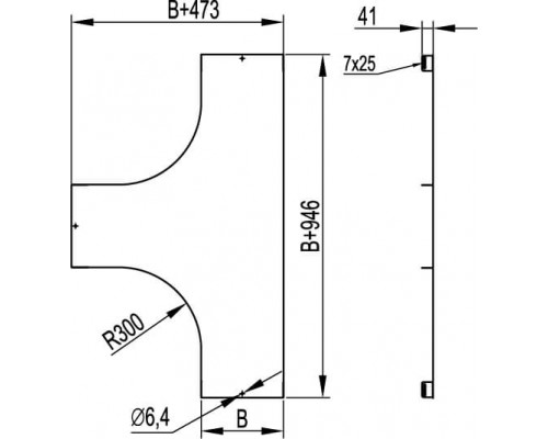 LK0603ZL | Крышка на Т-ответвитель, осн.600, R300, цинк-ламельная