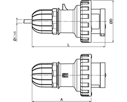 DIS2186336 | Вилка кабельная IP67 63A 3P+E 400V