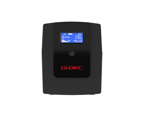 INFOLCD1200I | Линейно-интерактивный ИБП ДКС серии Info LCD, 1200 ВА/720 Вт, 1/1, 4xIEC C13, USB + RJ45, LCD, 2x7Aч