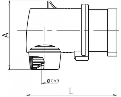 DIS2211637 | Вилка кабельная угловая IP44 16A 3P+E+N 400В