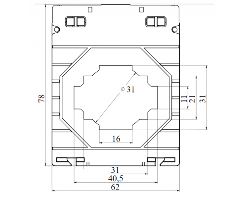 CT40-600-0.2-5 | Трансформатор тока CT40 600/5А, класс точности-0.2, мощность -5ВА