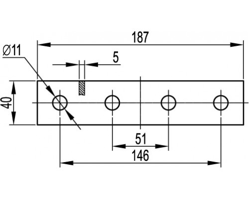 BMD1012HDZ | Пластина соединительная, длина 190 мм, 4отв., горячеоцинкованная