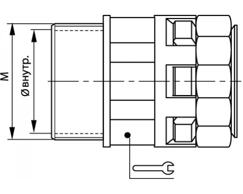 PACM12M16N | Монтажный комплект муфта труба-коробка DN 12 мм, М16х1,5, полиамид, цвет черный