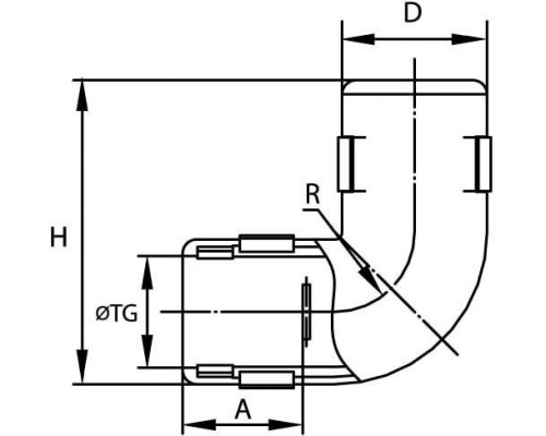 50532R | Колено открывающееся, 90 град., IP40, д.32мм (розница)