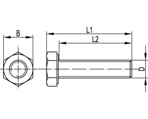 CM020816INOX316L | Болт с шестигранной головкой М8х16, нержавеющая сталь AISI 316L