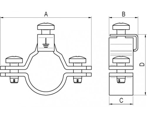 6042-50 | Хомут заземления для труб 50 мм (1 1/2), оцинкованная сталь