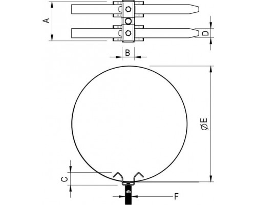 NK3103 | Двойной трубный хомут для изолированной мачты, D0-150 мм, M16