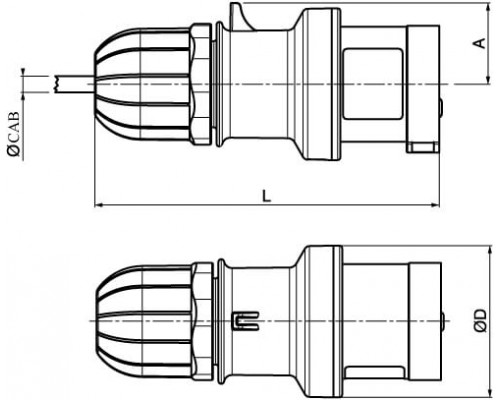 DIS2133233 | Вилка кабельная IP44 32A 2P+E 230V