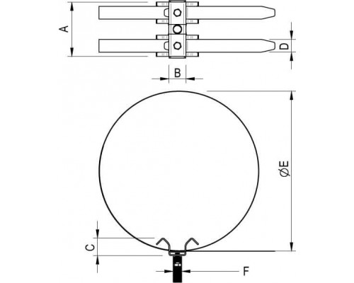 NK3101 | Двойной трубный хомут для изоляционной штанги, D0-150 мм, M8