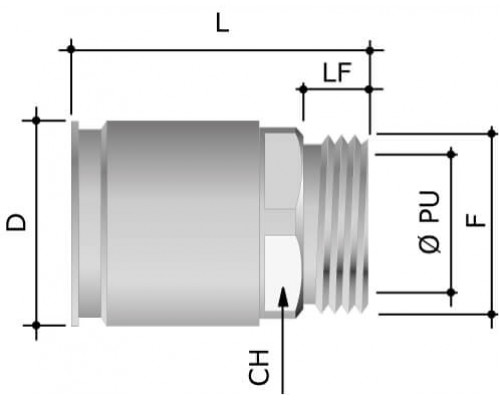 6111-40XX | Муфта труба-коробка д.40мм, IP66/IP67, М40х1,5, нержавеющая сталь AISI 316L