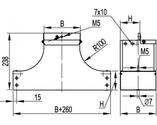 37223KZL | Т-Ответвитель вверх (плоский) TSS 150/80 в комплекте с крепежнымиэлементами и соединительными пластинами, необходимыми для монтажа, цинк-ламельный