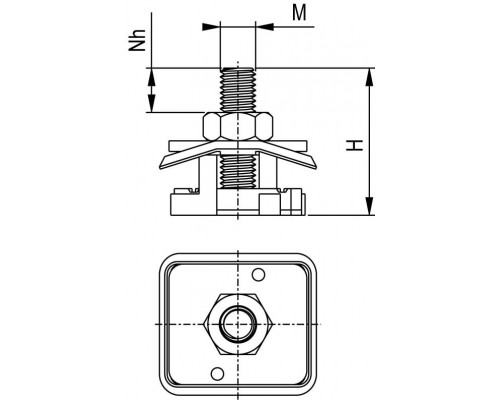 CM351060 | Гайка монтажная со шпилькой М10х60