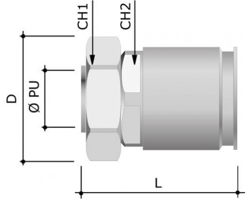 6117-12N | Муфта металлорукав DN 12-жесткая труба д.16мм, IP66/IP67, никелированная латунь