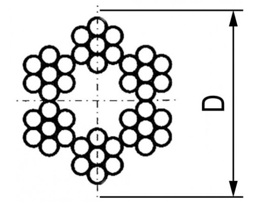 CM625506 | Трос стальной, толщина 6 мм, DIN 3055