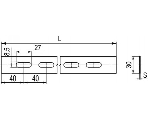 BMA1321ZL | Полоса перф. 30x2000 мм, 1,5 мм ZL