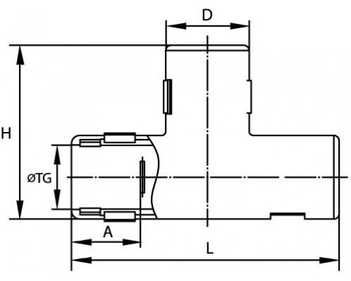 50625R | Тройник открывающийся, IP40, д.25мм (розница)