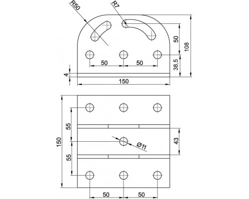 BSF4104HDZ | Крепление с площадкой шарнирное для профиля BPM-41, горячеоцинкованное