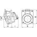 DIS4131663F | Розетка панельная с наклоном IP44 16А 2P+E 230В. Пружинный зажим.