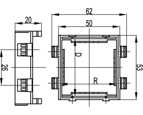 F0000M | Каркас под 2 модуля Brava для In-liner Front и ОРМ, белый