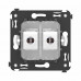 4400674 | Компьютерная розетка RJ-45 без шторки в стену, кат.6А двойная, Avanti, Белое облако