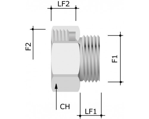 6016-1620 | Переходник M16x1,5 (наружн. резьба)/ M20x1,5 (внутр. резьба)