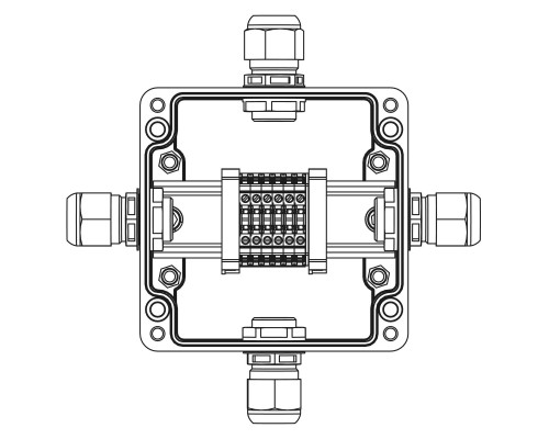 TBE-P-03-(6xCBC.2)-1xPABMP(A)-1xPABMP(B)-1xPABMP(C)-1xPABMP(D)1Ex e IIC Т5 Gb / Ex tb IIIC T95°C Db IP66 1231.031.22.121U | TBE-P-03-(6xCBC.2)-1xPABMP(A)-1xPABMP(B)-1xPABMP(C)-1xPABMP(D)1Ex e IIC Т5 Gb / Ex tb IIIC T95°C Db IP66
