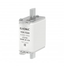Предохранитель YON ножевого типа FG00 25А 400V характеристика aR