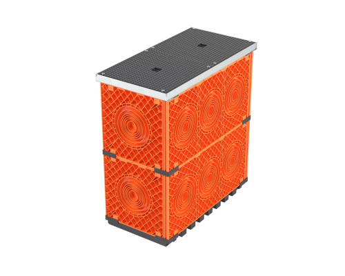 Колодец пластиковый для кабельной канализации с крышками, F0,750х375х750 270375V0 | Колодец пластиковый для кабельной канализации с крышками, F0,750х375х750