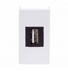 USB 2.0 розетка, Viva, белая, 1 мод.