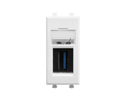 USB 3.0 розетка модульная, тип А-А, Avanti, Белое облако, 1 модуль 4400301 | USB 3.0 розетка модульная, тип А-А, Avanti, Белое облако, 1 модуль