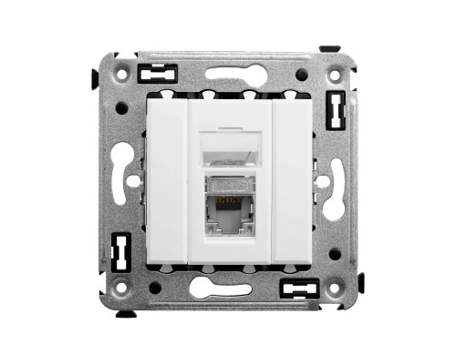 Компьютерная розетка RJ-45 в стену, категория 5e одинарнаяэкранированная,Avanti, Белое облако 4400363 | Компьютерная розетка RJ-45 в стену, кат.5e одинарнаяэкранированная,Avanti, Белое облако