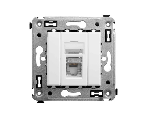 Компьютерная розетка RJ-45 в стену, кат.6 одинарная экранированная, Avanti, Белое облако 4400393 | Компьютерная розетка RJ-45 в стену, кат.6 одинарная экранированная, Avanti, Белое облако