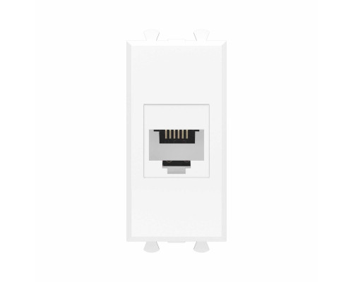 Телефонная розетка RJ-12 без шторки модульная, Avanti, Белое облако, 1 модуль 4400611 | Телефонная розетка RJ-12 без шторки модульная, Avanti, Белое облако, 1 модуль