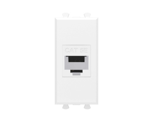 Компьютерная розетка RJ-45 без шторки модульная, кат.5е, Avanti, Белое облако, 1 модуль 4400661 | Компьютерная розетка RJ-45 без шторки модульная, кат.5е, Avanti, Белое облако, 1 модуль