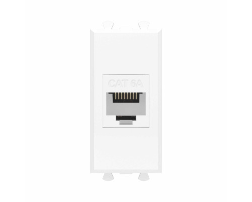 Компьютерная розетка RJ-45 без шторки модульная , кат.6А, Avanti, Белое облако, 1 модуль 4400671 | Компьютерная розетка RJ-45 без шторки модульная , кат.6А, Avanti, Белое облако, 1 модуль
