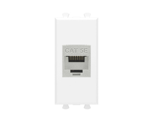 Компьютерная розетка RJ-45 без шторки модульная, кат.5е экранированная, Avanti, Белое облако, 1 модуль 4400761 | Компьютерная розетка RJ-45 без шторки модульная, кат.5е экранированная, Avanti, Белое облако, 1 модуль
