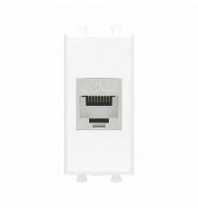 Компьютерная розетка RJ-45 без шторки модульная, кат.6А экранированная, Avanti, Белое облако, 1 модуль