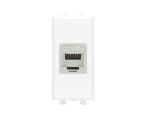 Компьютерная розетка RJ-45 без шторки модульная, кат.6А экранированная, Avanti, Белое облако, 1 модуль 4400771 | Компьютерная розетка RJ-45 без шторки модульная, кат.6А экранированная, Avanti, Белое облако, 1 модуль