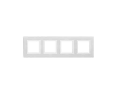 Рамка из натурального стекла, Avanti, белая, 4 поста (8 мод.) 4400828 | Рамка из натурального стекла, Avanti, белая, 4 поста (8 мод.)